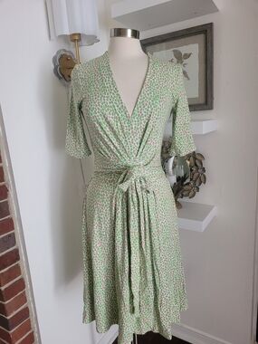 Lilly Pulitzer Mint Green and Pink Floral Wrap Midi Dress